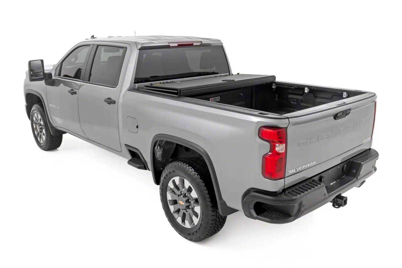 Rough Country Silverado 2500 Hard Tri-Fold Flip-Up Tonneau Cover ...