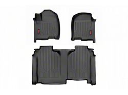 Rough Country Heavy Duty Front and Rear Floor Mats; Black (20-24 Silverado 2500 HD Crew Cab w/ Front Bucket Seats & w/o Under Seat Storage)