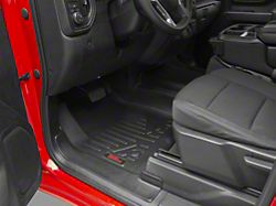 Rough Country Heavy Duty Front and Rear Floor Mats; Black (20-24 Silverado 2500 HD Crew Cab w/ Front Bench Seat & w/o Under Seat Storage)