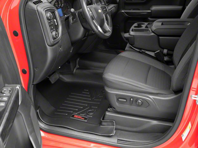 Rough Country Heavy Duty Front Floor Mats; Black (20-24 Silverado 2500 HD Crew Cab)