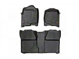 Rough Country Heavy Duty Front and Rear Floor Mats; Black (07-14 Silverado 2500 HD Crew Cab)