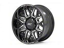 Rough Country 86 Series Gloss Black Milled 8-Lug Wheel; 22x10; -19mm Offset (07-10 Silverado 2500 HD)