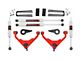 Rough Country 3-Inch Bolt-On Upper Control Arm Suspension Lift Kit with M1 Monotube Shocks for FK or FF RPO Codes; Red (07-10 Silverado 3500 HD SRW)