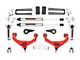Rough Country 3.50-Inch Bolt-On Suspension Lift Kit with V2 Monotube Shocks; Red (11-19 Silverado 3500 HD SRW w/o Factory Overload Springs & MagneRide)