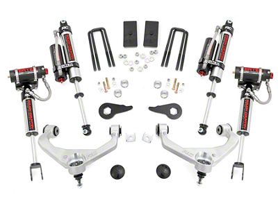 Rough Country 3.50-Inch Bolt-On Suspension Lift Kit with Vertex Reservoir Shocks (11-19 Silverado 3500 HD SRW w/ Factory Overload Springs & w/o MagneRide)