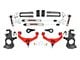 Rough Country 3.50-Inch Knuckle Suspension Lift Kit with V2 Monotube Shocks; Red (11-19 Silverado 3500 HD SRW w/o Rear Overload Springs & MagneRide)