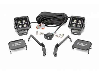 Rough Country Black Series Amber DRL LED Ditch Light Kit; Spot Beam (07-14 Silverado 3500 HD)