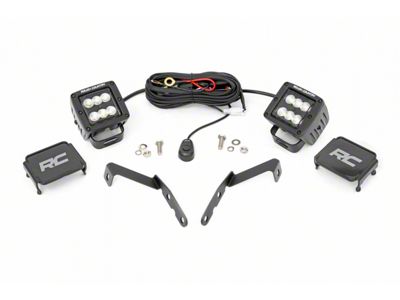 Rough Country Black Series LED Ditch Light Kit; Flood Beam (07-14 Silverado 3500 HD)