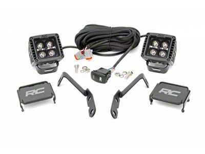Rough Country Black Series White DRL LED Ditch Light Kit; Spot Beam (07-14 Silverado 3500 HD)