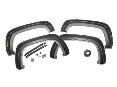 Rough Country Defender Fender Flares; Dark Ash (20-24 Silverado 3500 HD SRW)