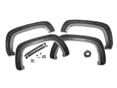 Rough Country Defender Fender Flares; Graphite (20-24 Silverado 3500 HD SRW)