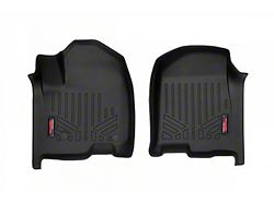 Rough Country Heavy Duty Front Floor Mats; Black (19-24 Silverado 3500 HD w/ Bucket Seats)