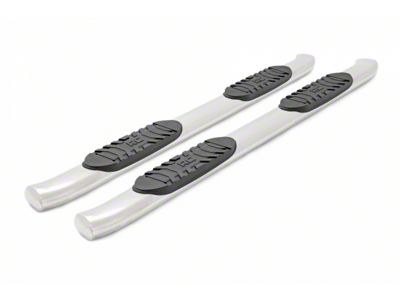 Rough Country Oval Nerf Side Step Bars; Stainless Steel (07-19 Silverado 3500 HD Crew Cab)