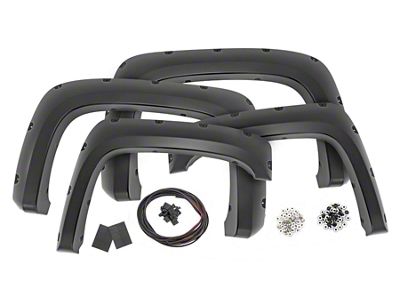 Rough Country Pocket Fender Flares; Graystone (07-14 Silverado 3500 HD SRW)