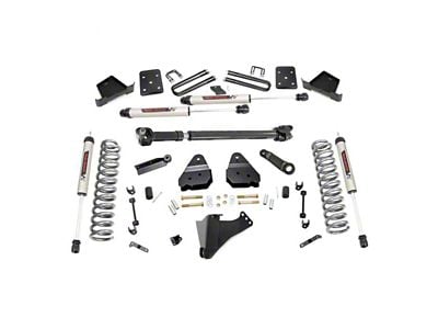 Rough Country 4.50-Inch Suspension Lift Kit with Front Driveshaft and V2 Monotube Shocks (17-22 4WD 6.7L Powerstroke F-250 Super Duty w/ 3.50-Inch Rear Axle)