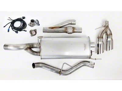 Roush Active Dual Exhaust System with Polished Tips; Same Side Exit (15-20 2.7L EcoBoost F-150)