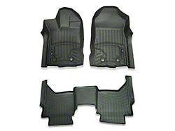 Roush by WeatherTech DigitalFit Front and Rear Floor Liners; Black (19-24 Ranger SuperCrew)