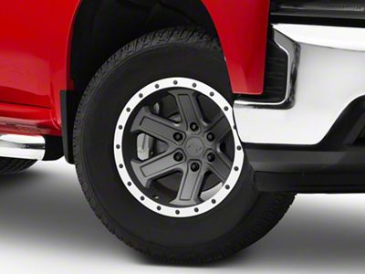 Rovos Wheels Tenere Charcoal with Machined Lip 6-Lug Wheel; 17x9; -15mm Offset (19-24 Silverado 1500)