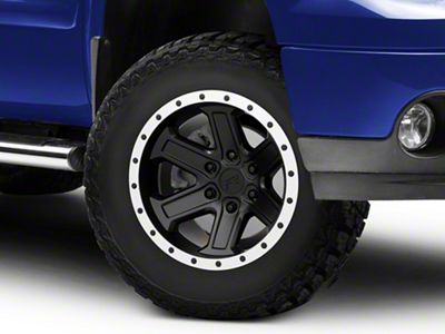 Rovos Wheels Tenere Matte Black with Machined Lip 6-Lug Wheel; 17x9; -15mm Offset (07-13 Sierra 1500)