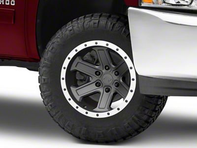 Rovos Wheels Tenere Charcoal with Machined Lip 6-Lug Wheel; 17x9; -15mm Offset (07-13 Silverado 1500)