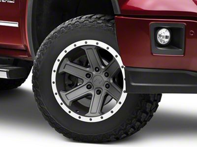 Rovos Wheels Tenere Charcoal with Machined Lip 6-Lug Wheel; 18x9; -9mm Offset (14-18 Sierra 1500)