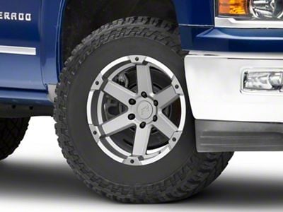 Rovos Wheels Danakil Charcoal with Machined Lip 6-Lug Wheel; 18x9; 0mm Offset (14-18 Silverado 1500)