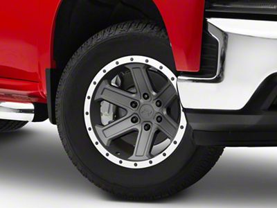 Rovos Wheels Tenere Charcoal with Machined Lip 6-Lug Wheel; 18x9; -9mm Offset (19-24 Silverado 1500)