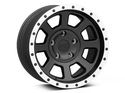 Rovos Wheels Kalahari Matte Black with Machined Lip 5-Lug Wheel; 17x9; -6mm Offset (94-01 RAM 1500)