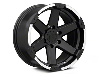 Rovos Wheels Danakil Matte Black with Machined Lip 6-Lug Wheel; 18x9; 0mm Offset (99-06 Sierra 1500)