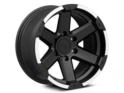 Rovos Wheels Danakil Matte Black with Machined Lip 6-Lug Wheel; 17x9; -6mm Offset (23-25 Canyon)