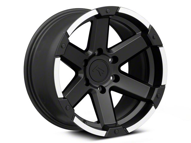 Rovos Wheels Danakil Matte Black with Machined Lip 6-Lug Wheel; 17x9; -6mm Offset (23-24 Colorado)