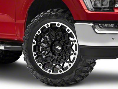 Rovos Wheels Guban Gloss Black Machined 6-Lug Wheel; 20x9; -6mm Offset (21-25 F-150)