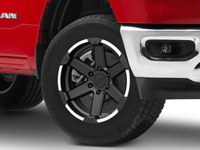 Rovos Wheels Danakil Matte Black with Machined Lip 6-Lug Wheel; 18x9; 0mm Offset (19-24 RAM 1500)