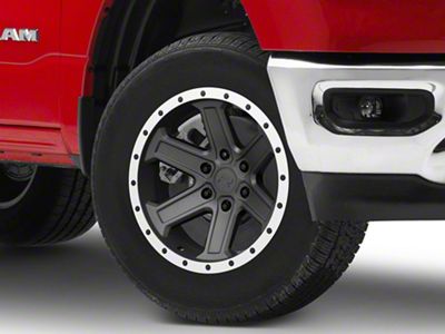 Rovos Wheels Tenere Charcoal with Machined Lip 6-Lug Wheel; 18x9; -9mm Offset (19-24 RAM 1500)