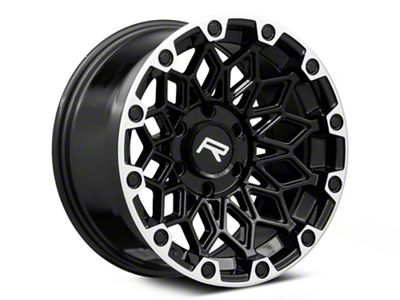 Rovos Wheels Guban Gloss Black Machined 6-Lug Wheel; 17x8.5; -6mm Offset (24-25 Ranger)