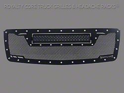 Royalty Core RCRX LED Race Line Upper Grille Insert with Top Mount LED Light Bar; Satin Black (07-14 Tahoe)