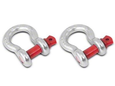 Rugged Ridge 5/8-Inch D-Ring Shackles; Silver