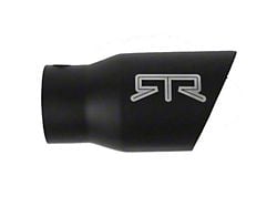 RTR Angled Rolled Edge Exhaust Tip; 4-Inch; Black (19-25 Ranger)