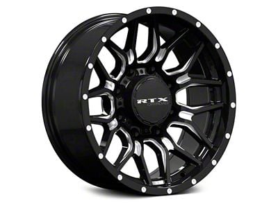 RTX Offroad Wheels Claw Gloss Black Milled with Rivets 8-Lug Wheel; 20x9; 0mm Offset (03-09 RAM 2500)