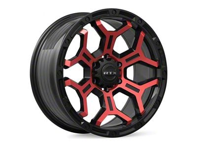 RTX Offroad Wheels Goliath Gloss Black Machined Red Spokes 6-Lug Wheel; 18x9; 0mm Offset (07-13 Sierra 1500)