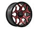 RTX Offroad Wheels Goliath Gloss Black Machined Red Spokes 6-Lug Wheel; 18x9; 0mm Offset (07-13 Sierra 1500)