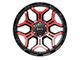 RTX Offroad Wheels Goliath Gloss Black Machined Red Spokes 6-Lug Wheel; 18x9; 0mm Offset (07-13 Sierra 1500)