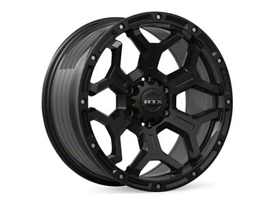 RTX Offroad Wheels Goliath Satin Black with Milled Rivets 6-Lug Wheel; 17x9; 0mm Offset (07-13 Sierra 1500)