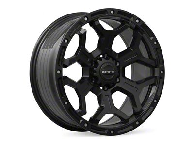 RTX Offroad Wheels Goliath Satin Black with Milled Rivets 6-Lug Wheel; 20x9; 0mm Offset (07-13 Sierra 1500)