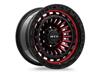 RTX Offroad Wheels Moab Gloss Black Machined Red 6-Lug Wheel; 18x9; 0mm Offset (07-13 Sierra 1500)