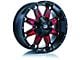 RTX Offroad Wheels Spine Black with Milled Red Spokes 6-Lug Wheel; 18x9; 10mm Offset (07-13 Sierra 1500)