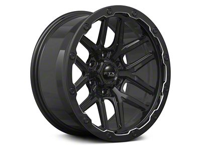 RTX Offroad Wheels Volcano Gloss Black Milled Edge 6-Lug Wheel; 18x9.5; -10mm Offset (07-13 Sierra 1500)