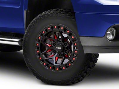 RTX Offroad Wheels Zion Black Milled Red 6-Lug Wheel; 17x9; 0mm Offset (07-13 Sierra 1500)