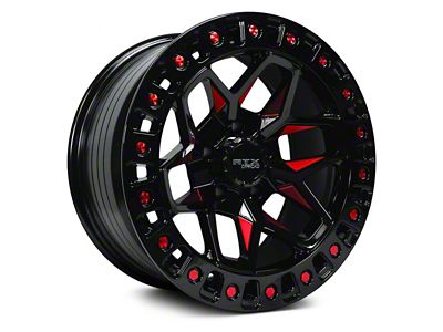 RTX Offroad Wheels Zion Black Milled Red 6-Lug Wheel; 18x9; 0mm Offset (07-13 Sierra 1500)