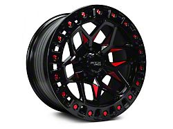 RTX Offroad Wheels Zion Black Milled Red 6-Lug Wheel; 20x9; 0mm Offset (07-13 Sierra 1500)